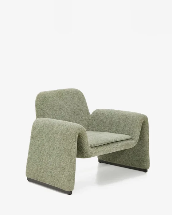 Butaca Melvia - de chenilla verde en Verde - Butacas, banquetas y puffs, Uruguay | Kavehome
