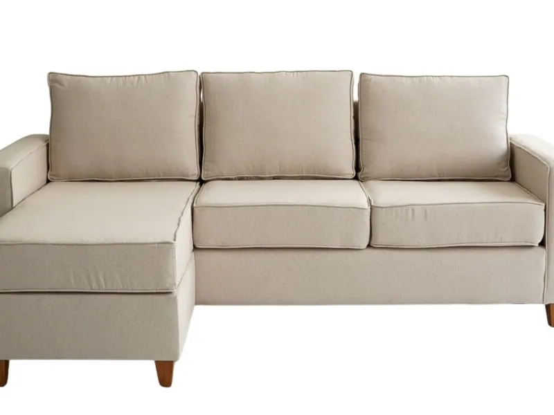 Sofá con Chaise DESIREÉ - Beige en Beige - Sillones y sofás, Uruguay | Finkel