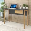 Escritorio 1 cajón Combinada con Patas en Madera - MDP - Linea Melilla en Gris - Escritorios y sillas de escritorio, Uruguay | Mulata, vista 2 de 8