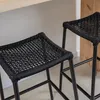 Banqueta de barra en cuerda náutica negra y aluminio en Negro - Butacas, banquetas y puffs, Uruguay | Entrecasa, vista 5 de 5
