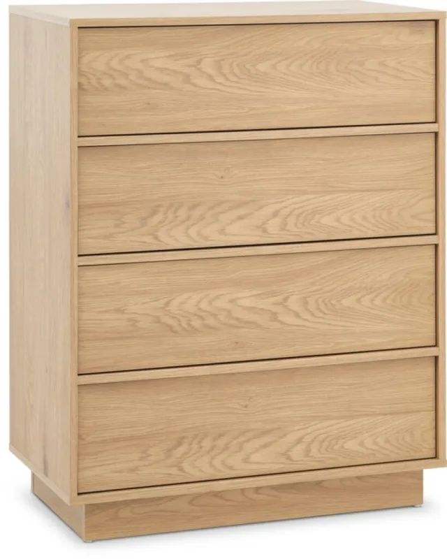Cómoda TRANUM 4 cajones roble cálido en Madera natural - Cómodas, Uruguay | JYSK