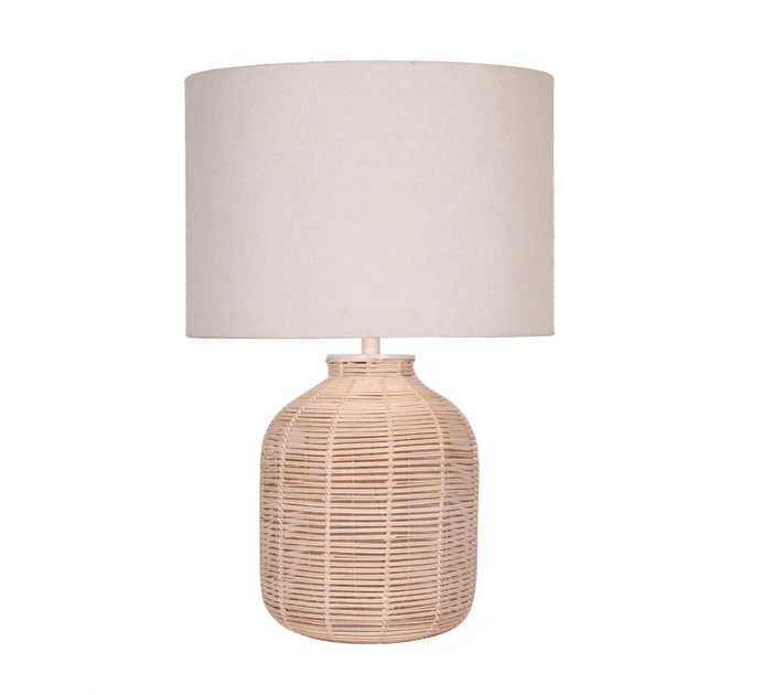 Lampara de mesa - Rattan Edén en Beige - Lámparas de mesa, Uruguay | Rústico Hogar