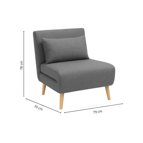 Sillon cama Trifold 1 cuerpo - Gris en Gris, Uruguay | La Cueva Muebles, vista 15