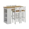 Desayunador 4 Bancos Cocina Comedor Madera - Blanco - Línea Monterrey - Mesas de comedor, Uruguay | Ecowood, vista 2 de 9