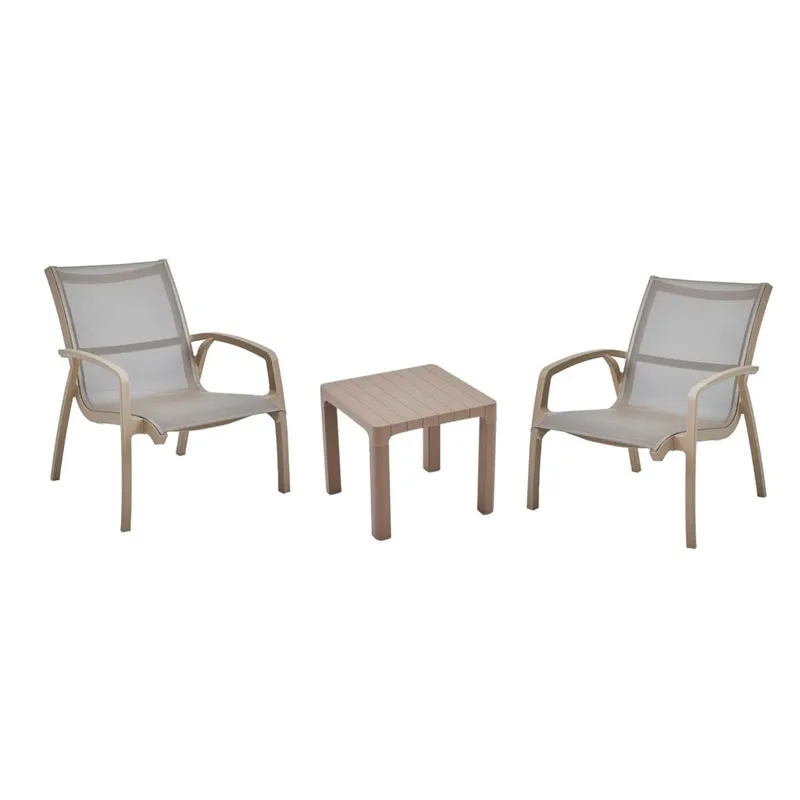 Set De Terraza Exterior Polipropileno Marron Cartagena en Beige - Muebles para el exterior, Uruguay | Divino