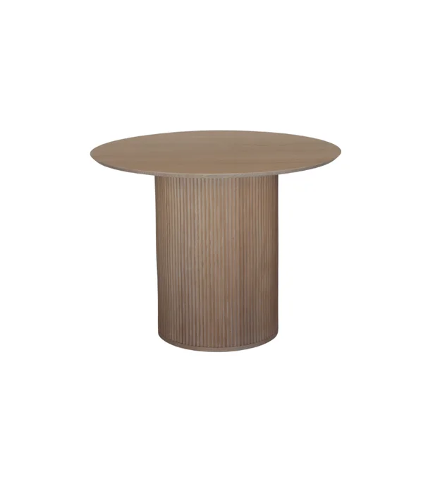 MESA COMEDOR EMMA REDONDA ROBLE en Madera natural - Mesas de comedor, Uruguay | Más Infinito Casa