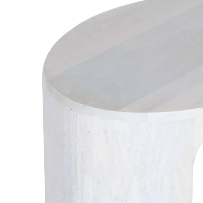 Mesa Auxiliar Madera Blanco Oval en Blanco - Mesas de living, Uruguay | Divino, vista 7