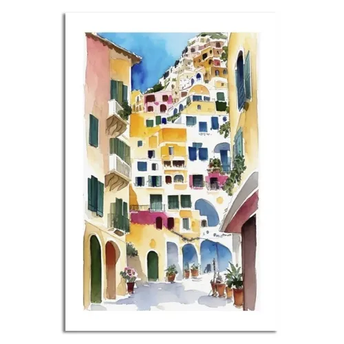 CUADRO CANVAS 40x60cm CASAS DE COLORES 1 en Multicolor - Decoración de pared, Uruguay | Decohogar