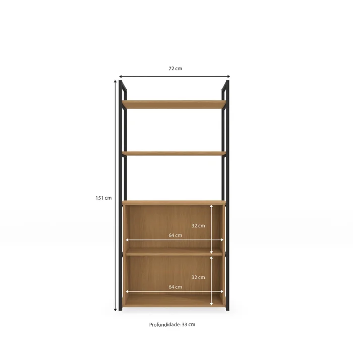 ESTANTERIA ALTA CON PUERTAS LINEA INDUSTRIAL HIERRO en Madera natural - Bibliotecas, Uruguay | Balton, vista 6