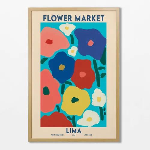 Flower Market - Lima en Multicolor - Láminas, Uruguay | La Cuadrería