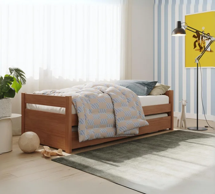 Cama Marinera Doublé 1 Plaza Madera Maciza - Linea Funcional - Marrón en Marrón - Dormitorio, Uruguay | Rústico Hogar