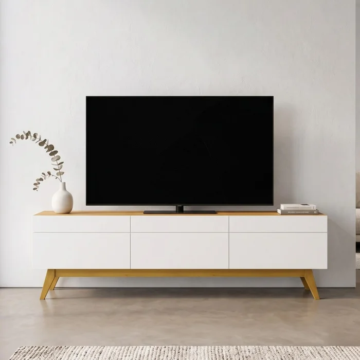 Rack para TV - Classic 1.8 Linea Manhattan - Blanco en Blanco - Muebles para TV, Uruguay | Rústico Hogar