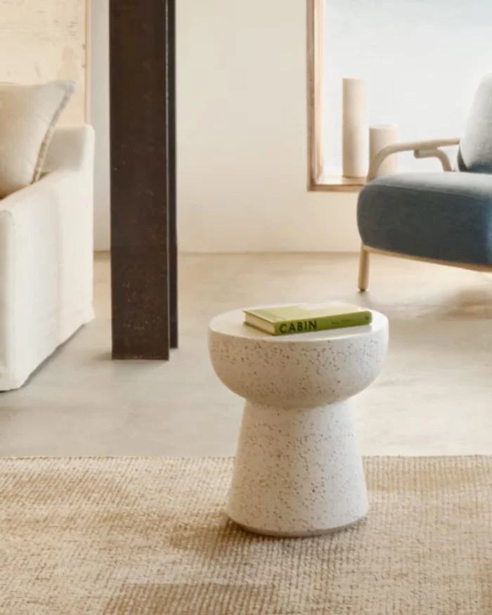 Mesa auxiliar Pada de terrazo blanco Ø 40 cm en Blanco - Mesas de arrimo, Uruguay | Kavehome, vista 2