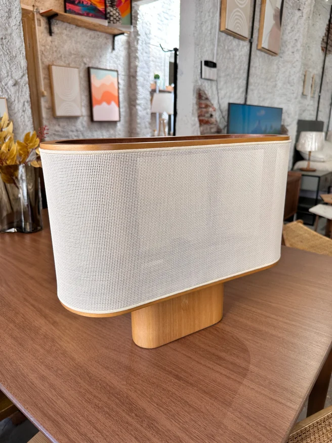 Lámpara de Mesa Eliptico Apollo en Marrón – Recopilación: Elíptico – Material: Madera – Material Pantalla: Esterill - Lámparas de mesa, Uruguay | Berna home, vista 2