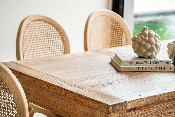 MESA COMEDOR EXTENSIBLE - 1.40 A 1.90 MTS - OLMO en Madera natural - Mesas de comedor, Uruguay | La Iberica, vista 16
