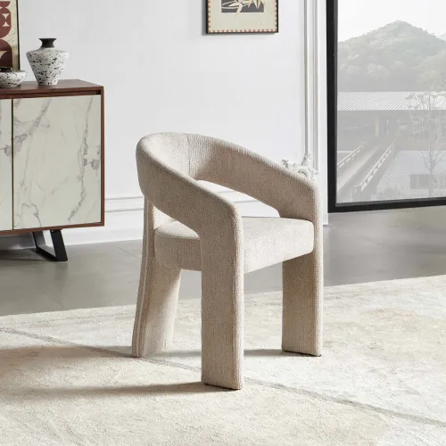 Silla De Comedor Tela Marron Jazmín en Beige - Sillas, Uruguay | Divino