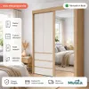 Ropero Armario Bagdá MDF 100% Premium Puertas Mixtas 2 Batientes y 1 Corrediza 3 Cajones y Espejo - Castaño Off White - Roperos y placares, Uruguay | Mulata, vista 1 de 9