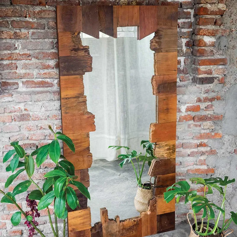 ESPEJO RÚSTICO GUARUJÁ 180x90 en Madera natural - Espejos, Uruguay | Fundamento Muebles