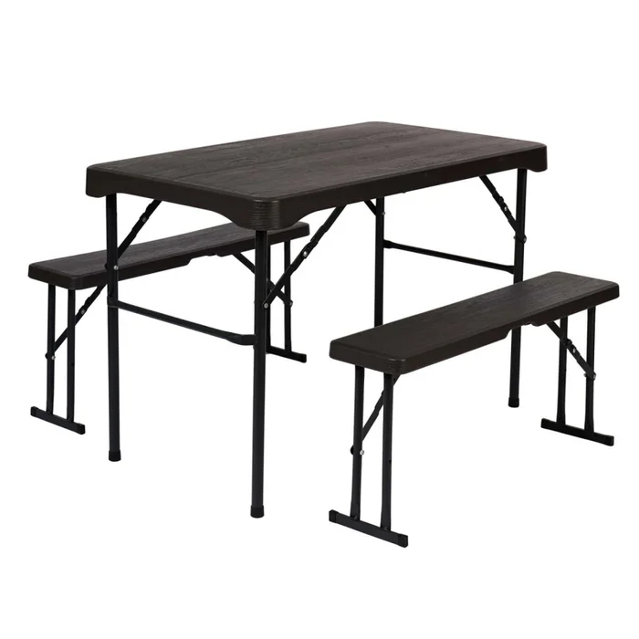 Set Camping Plegable Polietileno-y-metal Negro Aveo en Negro - Muebles para el exterior, Uruguay | Divino, vista 2