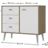 Comoda 3 cajones 1 puerta Nogal/Blanco - Cómodas, Uruguay | Que Sal Muebleria, vista 3 de 9