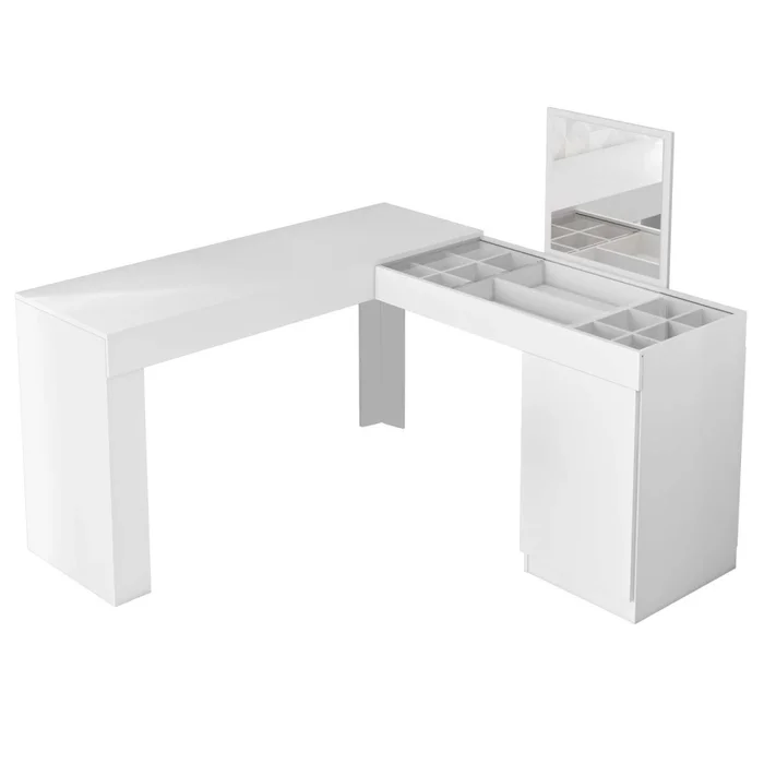 Tocador Mdp Blanco Crystal en Blanco - Escritorios y sillas de escritorio, Uruguay | Divino, vista 2