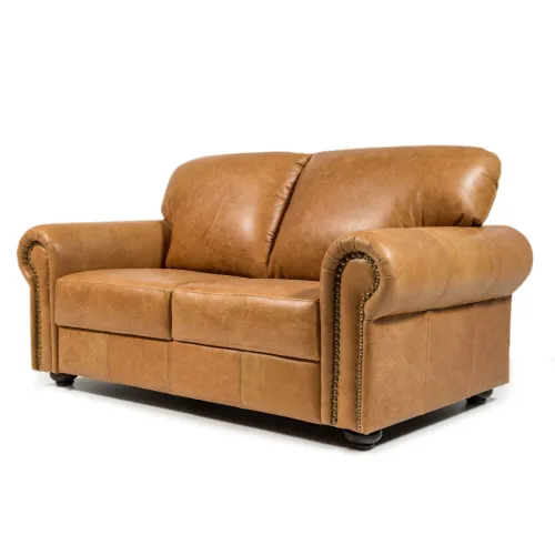 Sofá Elite - Cuero Natural - 2 cuerpos - A fabricar en Marrón - Sillones y sofás, Uruguay | NYR