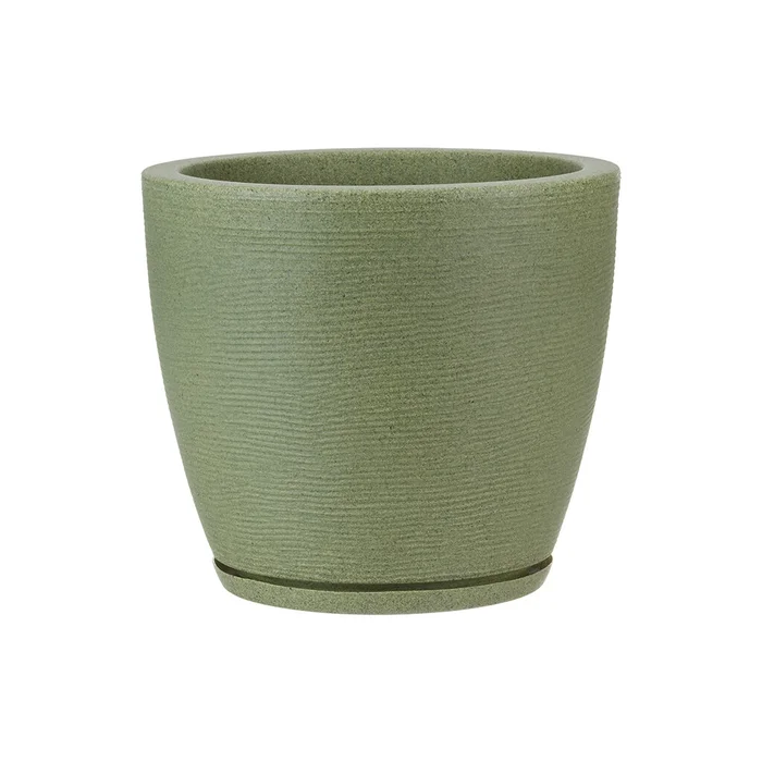 MACETA AMSTERDA GRAPHITO EFECTO PIEDRA VERDE 27X28CM en Verde - Macetas, Uruguay | Decohogar