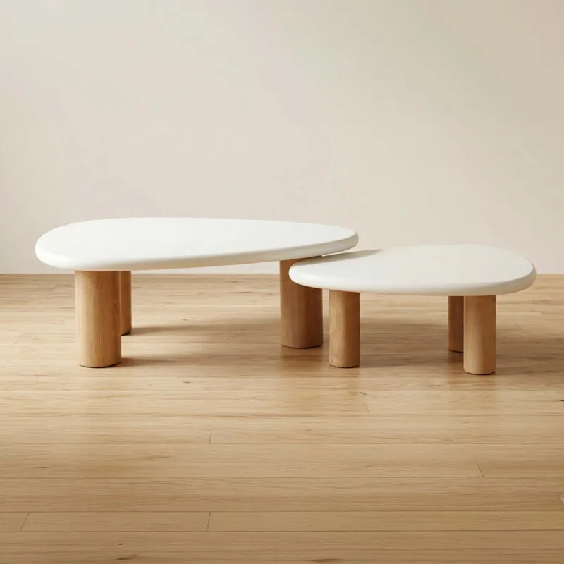 Set De Mesas Centrales Mdf-y-microcemento Emma - Mesas de living, Uruguay | Divino