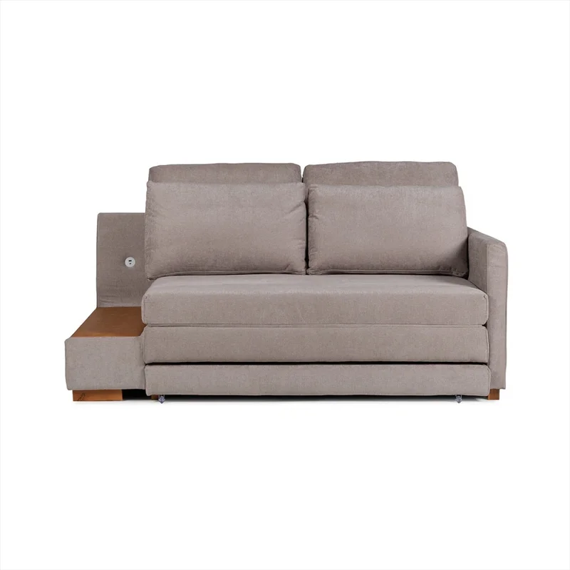 Sofá Cama Niki - Con mesa - Tela Microfibra - 10287 (Tostado) en Marrón - Sillones y sofás, Uruguay | NYR, vista 3