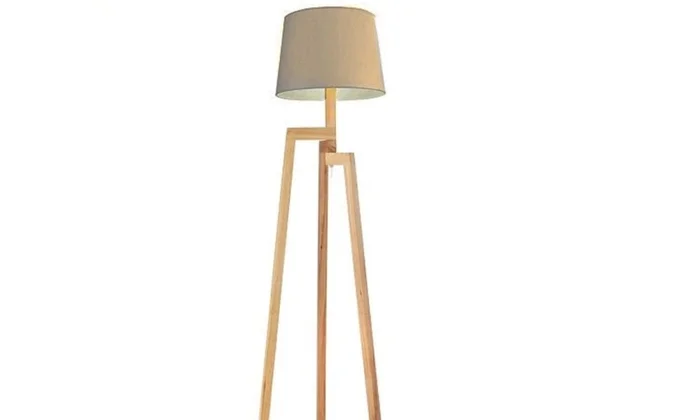 Lampara de Pie Tripode Pantalla Beige en Beige - Lámparas de pie, Uruguay | Finkel