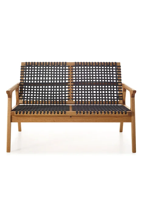SOFA TRACO 2 LUGARES CUERDA NEGRA 119x72x83CM JATOBA - Muebles para el exterior, Uruguay | Vinibel, vista 2