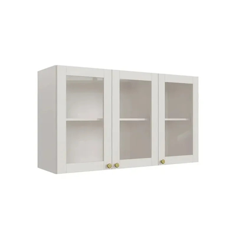 Aereo Alacena Cocina 3 Puertas Con Vidrio Mdf en Blanco - Mesas de luz, Uruguay | Soy Hogar