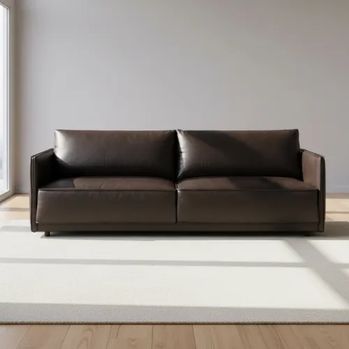 Sillón 3 Cuerpos Cuero-100-natural Negro Romeo en Negro - Sillones y sofás, Uruguay | Divino