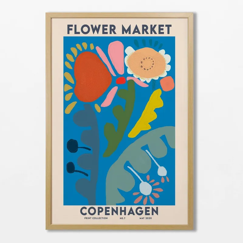 Flower Market - Copenhagen en Multicolor - Láminas, Uruguay | La Cuadrería
