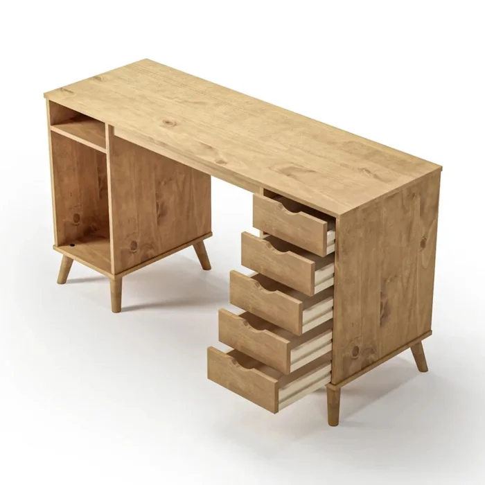 Escritorio 5 Cajones 2 Nichos - Linea Berlín - Marrón en Marrón - Escritorios, Uruguay | Ecowood, vista 5