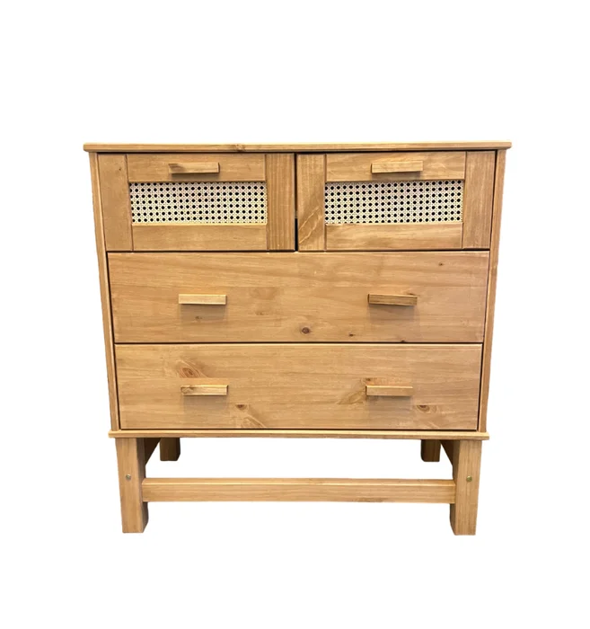 Cómoda Madera de Pino y Rattán Natural - Linea Yakarta en Madera natural - Cómodas, Uruguay | Berna home