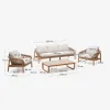 Set Vellana sofá 3 plazas, 2 sillones y mesa centro madera maciza acacia FSC 100% cuerda b en Beige, Blanco, Natural - Sillones y sofás, Uruguay | Kavehome, vista 8 de 8