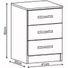Mesa De Luz 3 Cajones Dormitorio Negro Cp038 - Mesas de luz, Uruguay | Muebles Express, vista 4 de 5