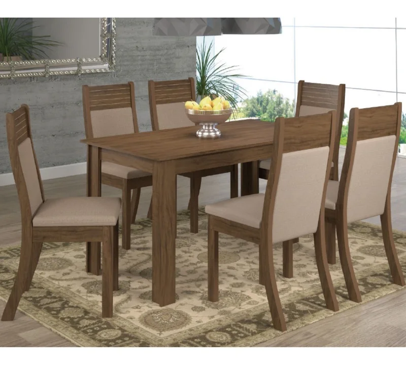 Juego De Comedor 6 Sillas Mesa Living Chocolate Roma en Marrón - Mesas de comedor, Uruguay | Soy Hogar, vista 3
