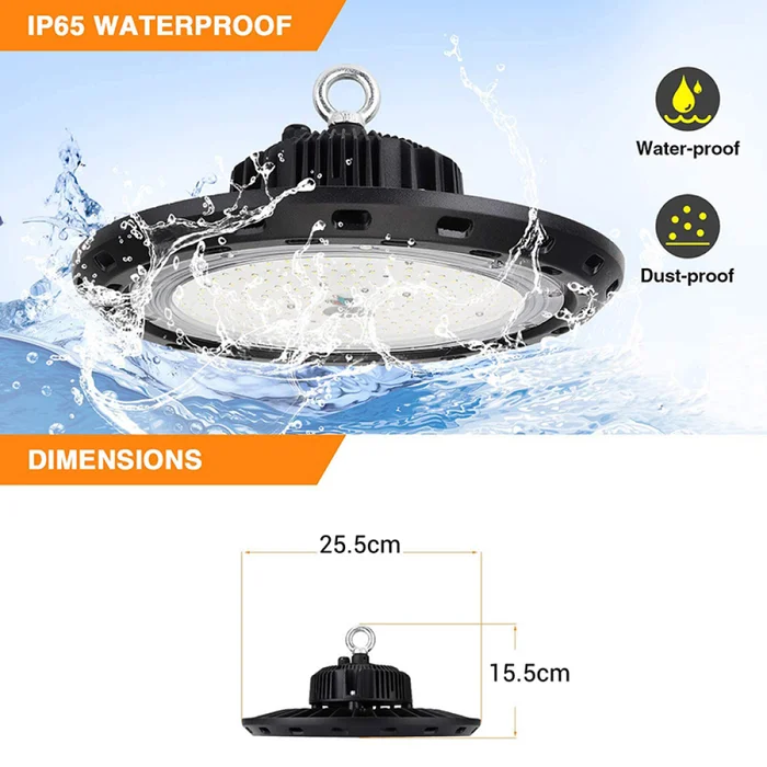 Campana LED UFO 100W Luz Fría en Negro - Lámparas colgantes, Uruguay | Serlux, vista 5