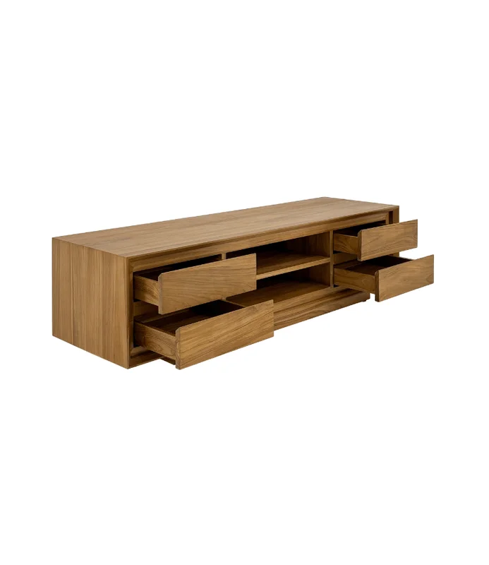 MUEBLE TV MANANTIALES 4 CAJONES TEKA NAT en Madera natural - Aparadores y recibidores, Uruguay | Más Infinito Casa, vista 4
