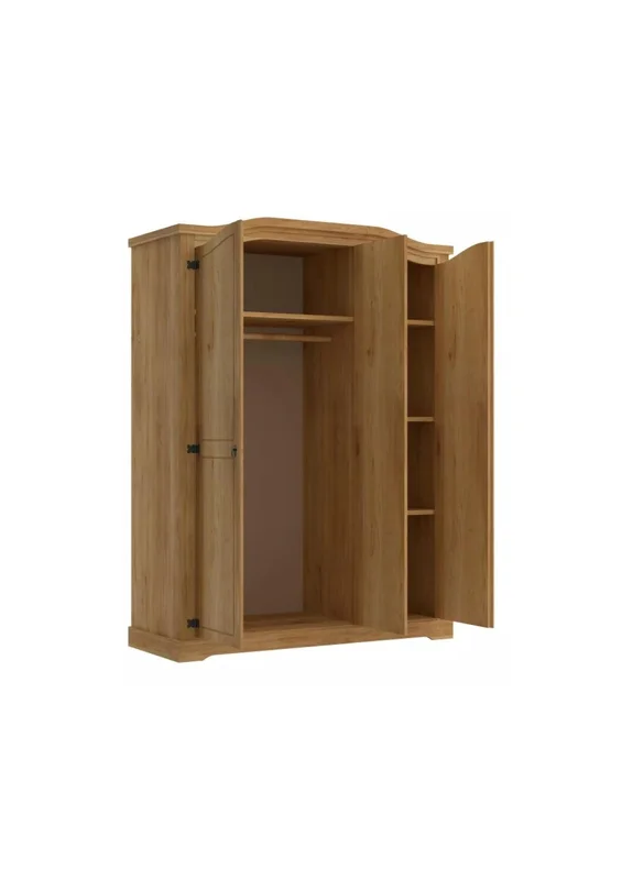 Ropero Curvo 3 Puertas - Linea Mexicana - Natural en Madera natural - Roperos y placares, Uruguay | Rústico Hogar, vista 3