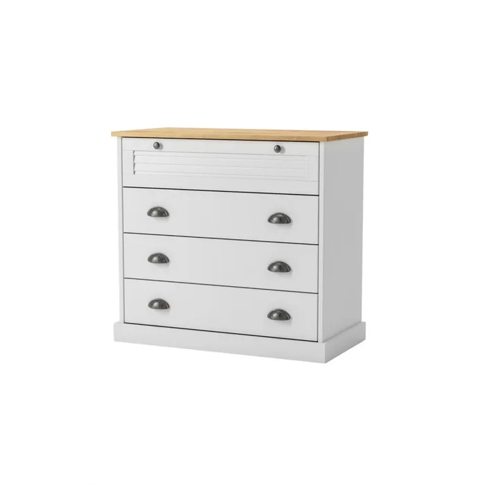 Cómoda 4 cajones - Línea Oslo - Blanco en Blanco - Cómodas, Uruguay | Ecowood, vista 4
