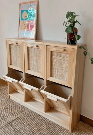 Zapatera con esterilla natural en Madera natural - Muebles, Uruguay | Decoramuss, vista 3