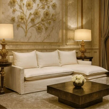 Sillon 3 Cuerpos Con Chaise Alaska en Blanco - Sillones y sofás, Uruguay | La Cueva Muebles, vista 9