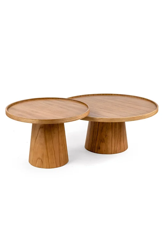 MESA DE LIVING ELARA BAJA CINAMOMO NATURAL 80X80X36H CM en Madera natural - Mesas de living, Uruguay | Vinibel, vista 4
