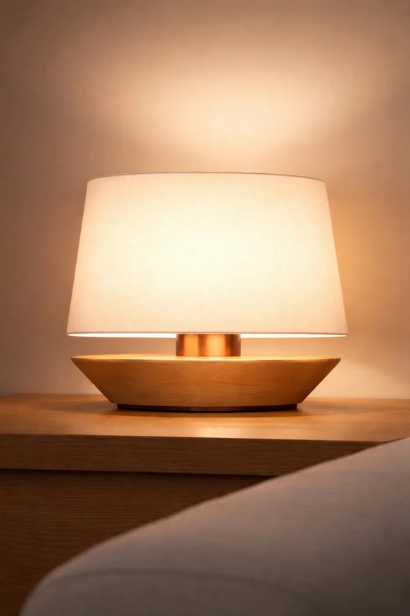 Lampara de Mesa Mini - Madera / Lino en Madera natural - Lámparas de mesa, Uruguay | Berna home, vista 2