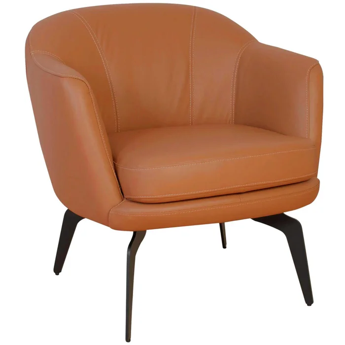 Butaca Fija 1 Cuerpo Cuero Marron 1002 Camel en Marrón - Sillones y sofás, Uruguay | Divino, vista 2
