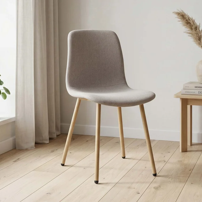 Silla De Comedor Metal-y-tela Marron Cleo en Beige - Sillas, Uruguay | Divino, vista 5