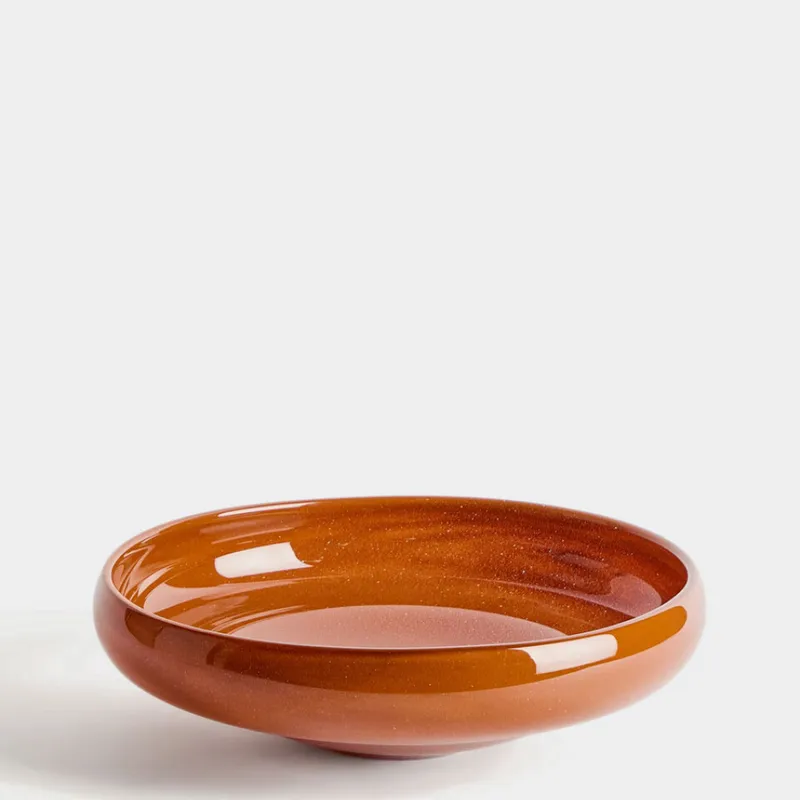 Centro de mesa Denuo de vidrio terracota - Ø28 cm en Naranja - Jarrones, Uruguay | Kavehome